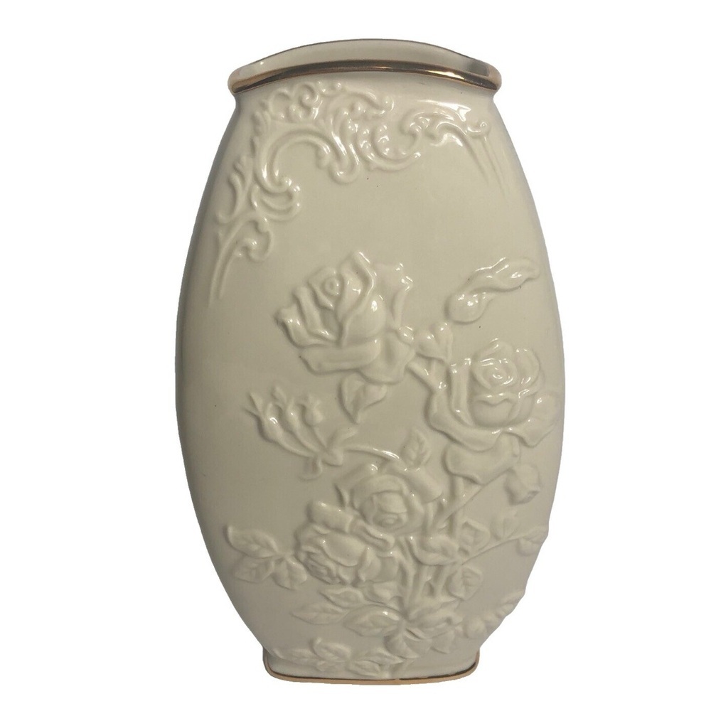 Lenox Roses Embossed Gold Rim Double Sided